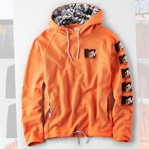 Men's Orange Mtv Pullover Hoodie